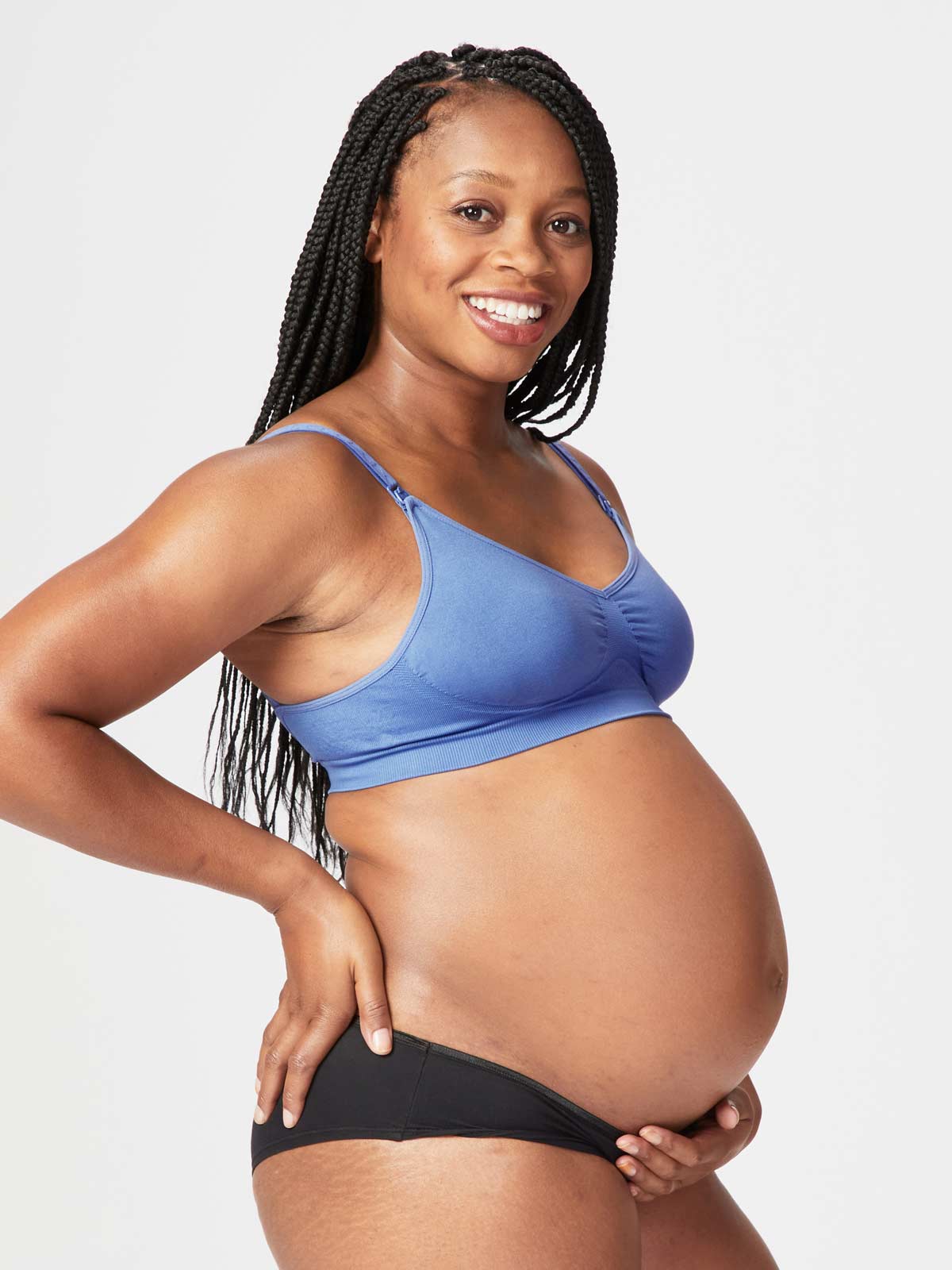Seamless Adjustable Padded Maternity and Nursing Bra (Black