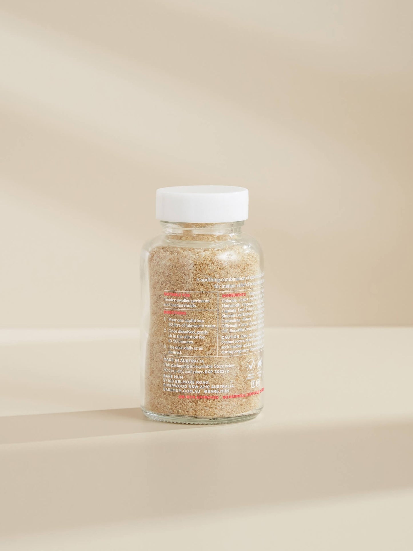 sitz bath salts bottle