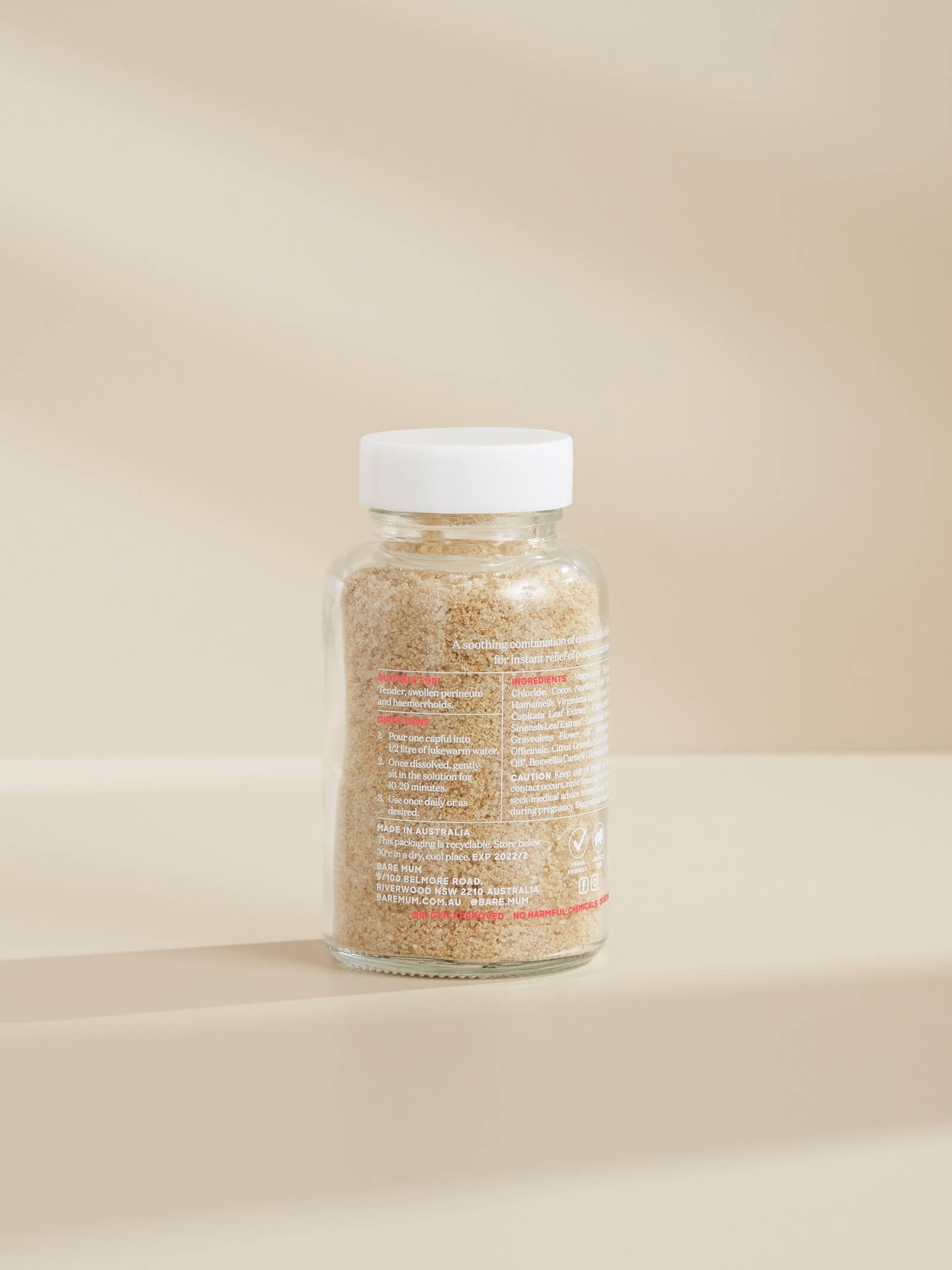 sitz bath salts bottle