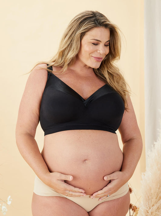 Waffles Flexiwire Maternity & Nursing Bra by Cake Maternity (Black) –  Preggi Central
